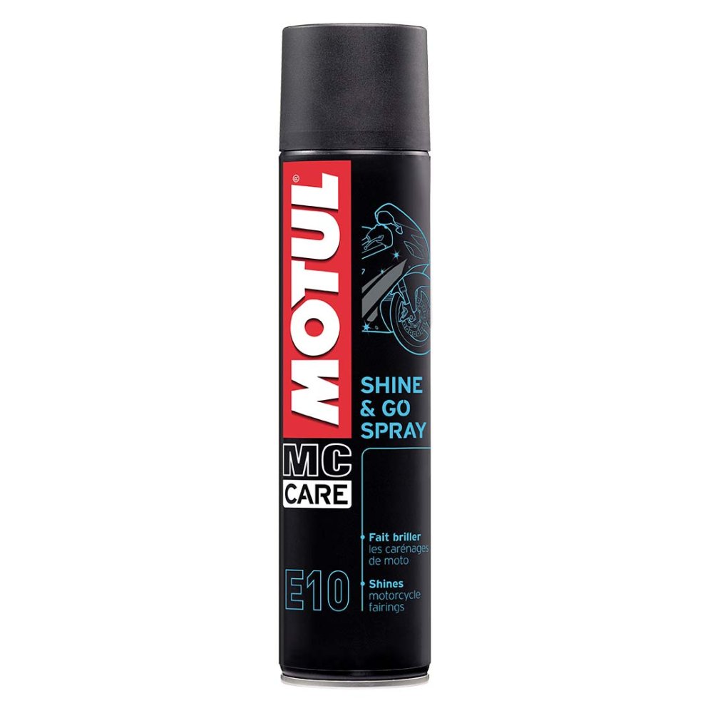 Spray abrillantador moto Motul E10 Shine & Go 400ml. Spray abrillantador moto Motul E10 Shine & Go 400ml.