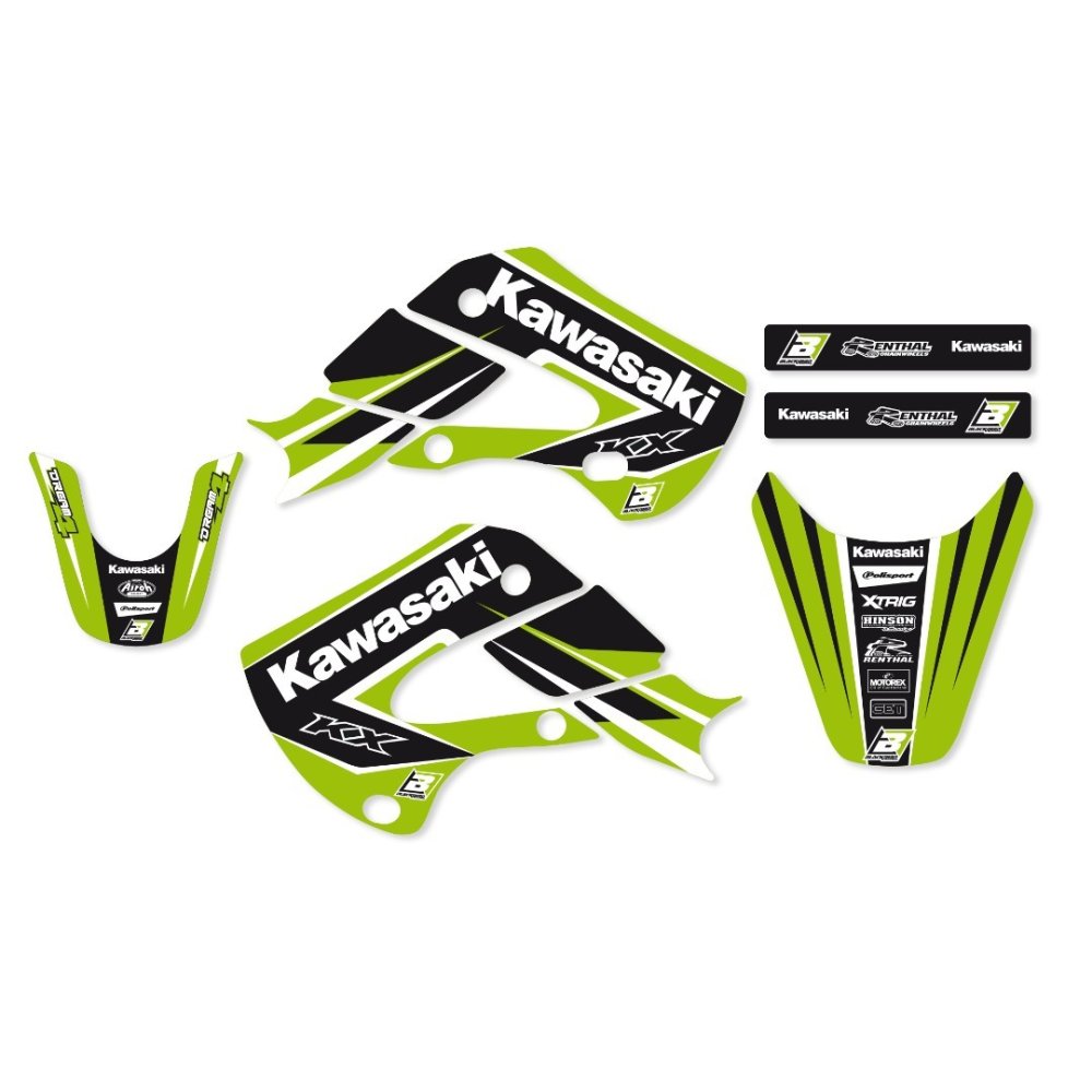 Pack plásticos + adhesivos Kawasaki KX 65 00-22