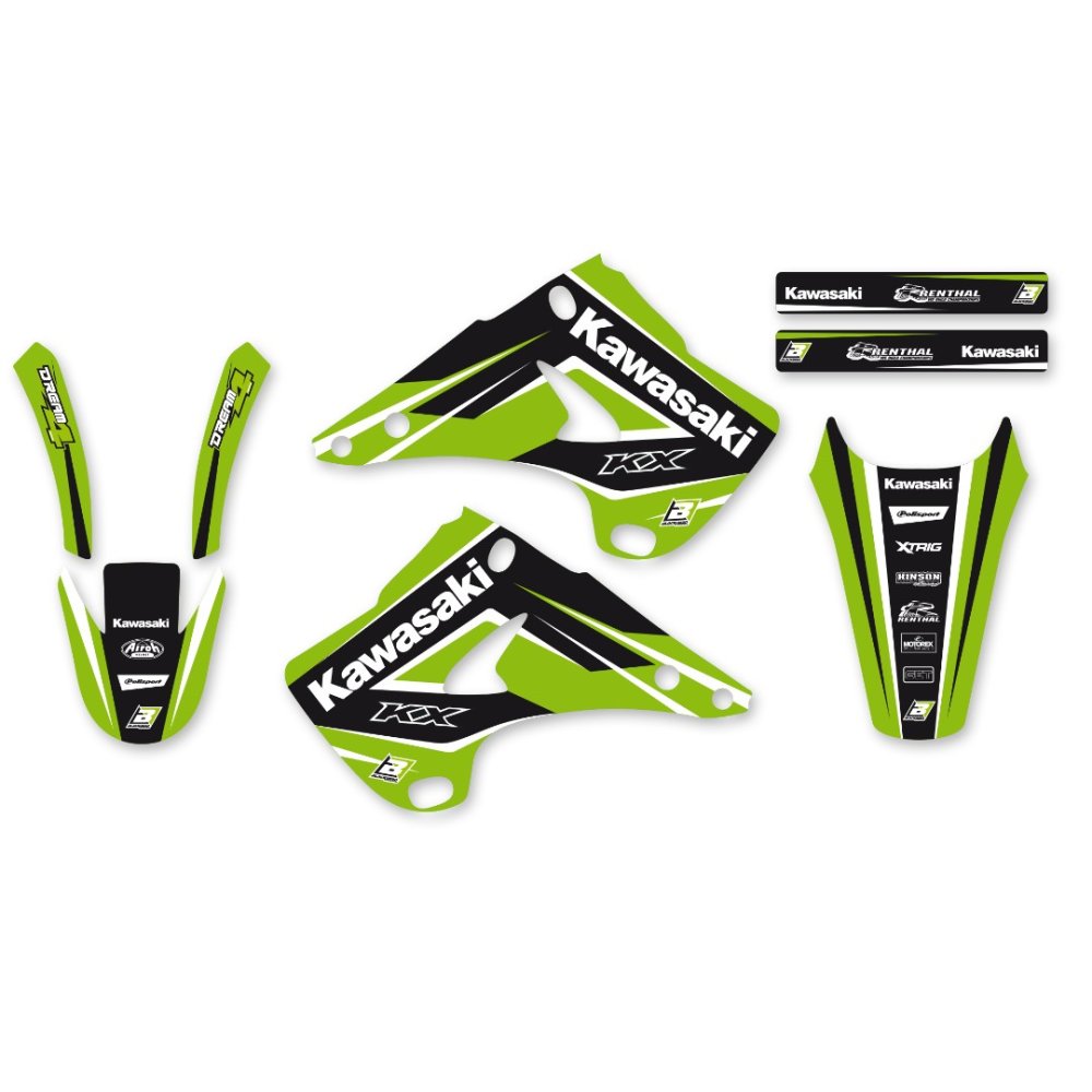 Pack plásticos + adhesivos Kawasaki KX 125 / KX 250 03-08