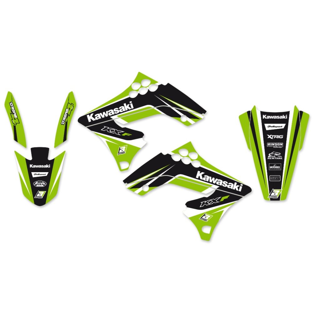 Pack plásticos + adhesivos Kawasaki KXF 250 09-12 Pack plásticos + adhesivos Kawasaki KXF 250 09-12