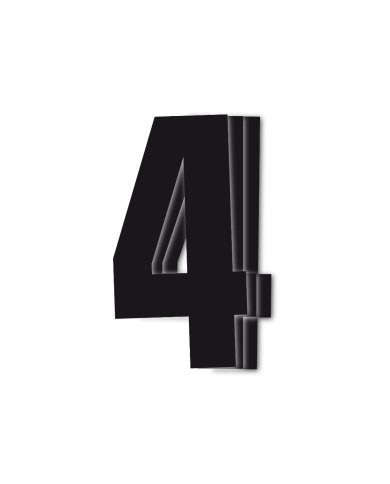 Dorsal 4 ( Pack de 3 Pcs PVC) Blackbird Racing Negro