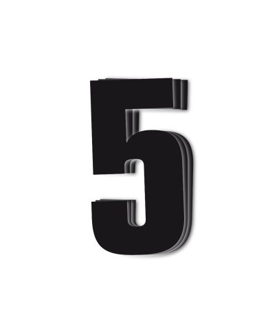 Dorsal 5 ( Pack de 3 Pcs PVC) Blackbird Racing Negro