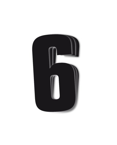 Dorsal 6 ( Pack de 3 Pcs PVC) Blackbird Racing Negro