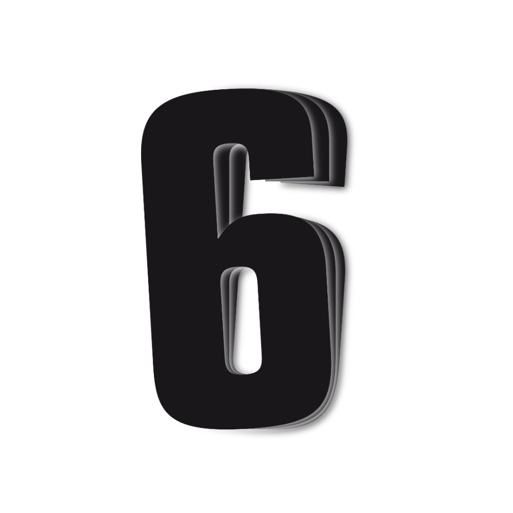 Dorsal 6 ( Pack de 3 Pcs PVC) Blackbird Racing Negro