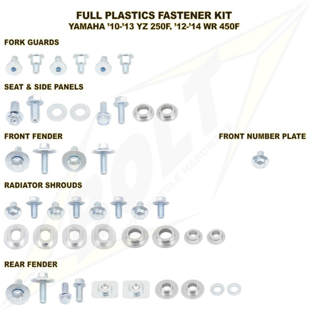 Kit de sujeción de plásticos Yamaha YZF 250 10-13 WRF 450 12-14
