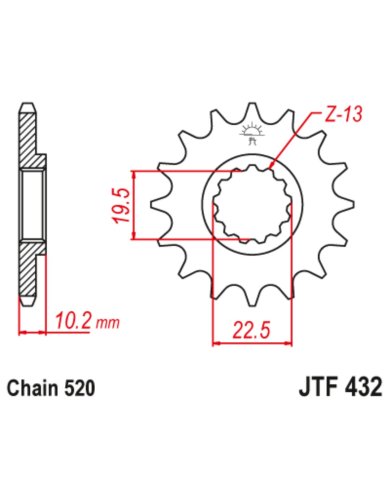 Piñón de ataque JT JTF432 Suzuki RM 250 82-12 / DRZ 400 00-18 Piñón de ataque JT JTF432 Suzuki RM 250 82-12 / DRZ 400 00-18