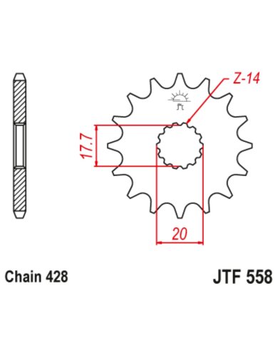 Piñón de ataque JT JTF558 Yamaha YZ 85 02-21