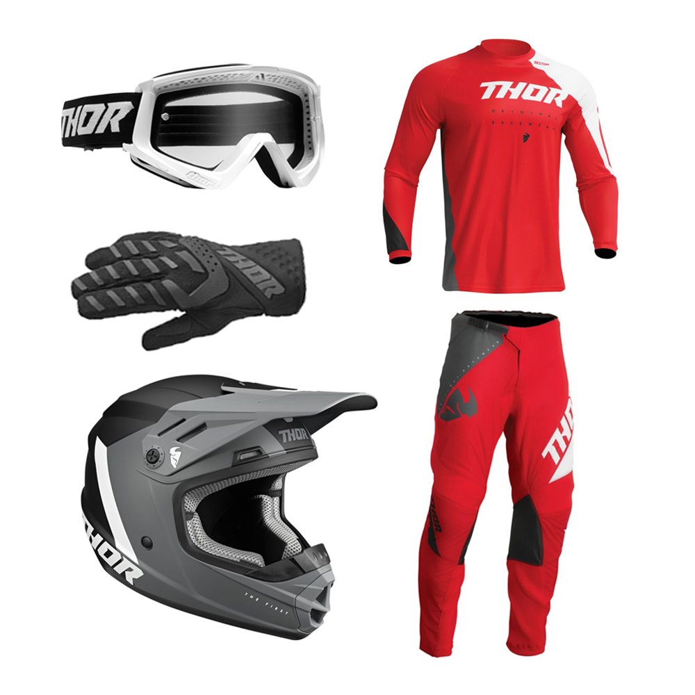 Guantes Motocross Rojo Sector Thor