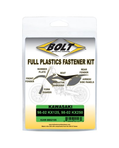Kit de sujeción de plásticos Kawasaki KX 125/250 98-02 Kit de sujeción de plásticos Kawasaki KX 125/250 98-02