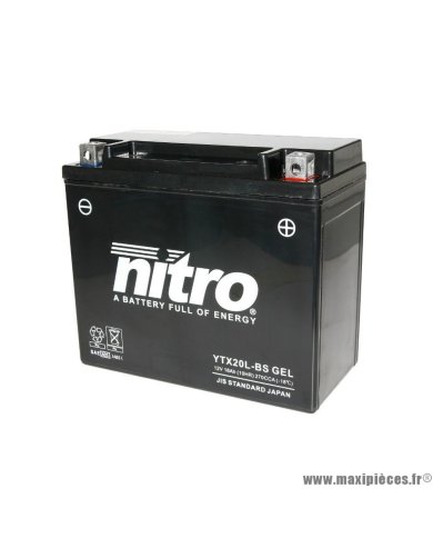 Batería Nitro YTX20L-BS Sellada Gel Batería Nitro YTX20L-BS Sellada Gel