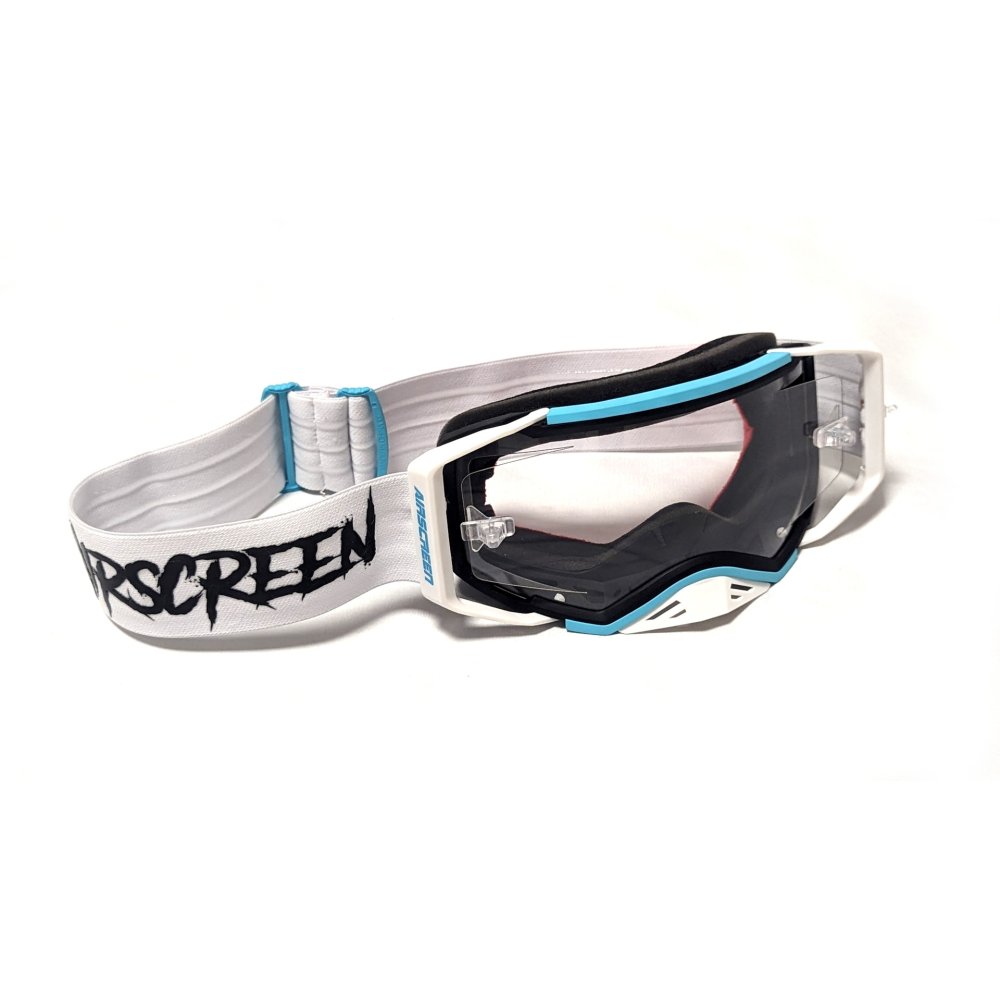 Gafas Airscreen Aero EX 02 Blanca/Azul cristal con aberturas laterales