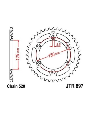 Corona acero JT KTM / Husqvarna / Gas Gas Corona acero JT KTM / Husqvarna / Gas Gas