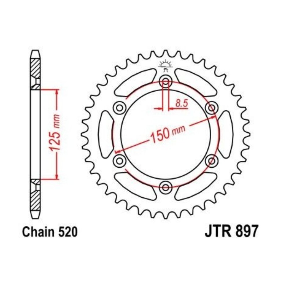 Corona acero JT KTM / Husqvarna / Gas Gas Corona acero JT KTM / Husqvarna / Gas Gas