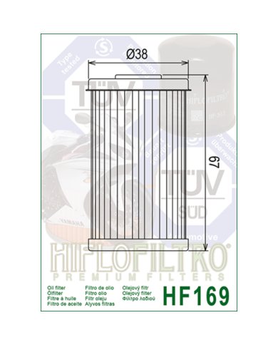 Filtro de aceite HF169 Filtro de aceite HF169