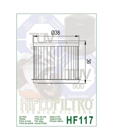 Filtro de aceite HF117