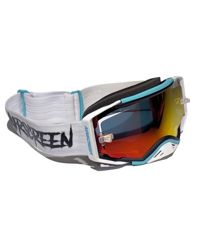 Gafas Airscreen Aero EX 02 Blanca/Azul cristal con aberturas laterales