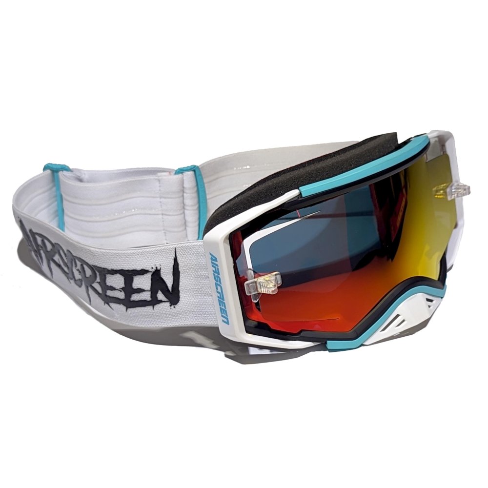 Gafas Airscreen Aero EX 02 Blanca/Azul cristal con aberturas laterales