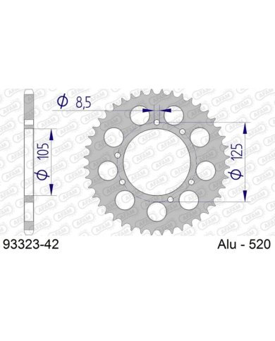 Corona AFAM aluminio Pampera 250 01-15 (105 mm interior) Corona AFAM aluminio Pampera 250 01-15 (105 mm interior)