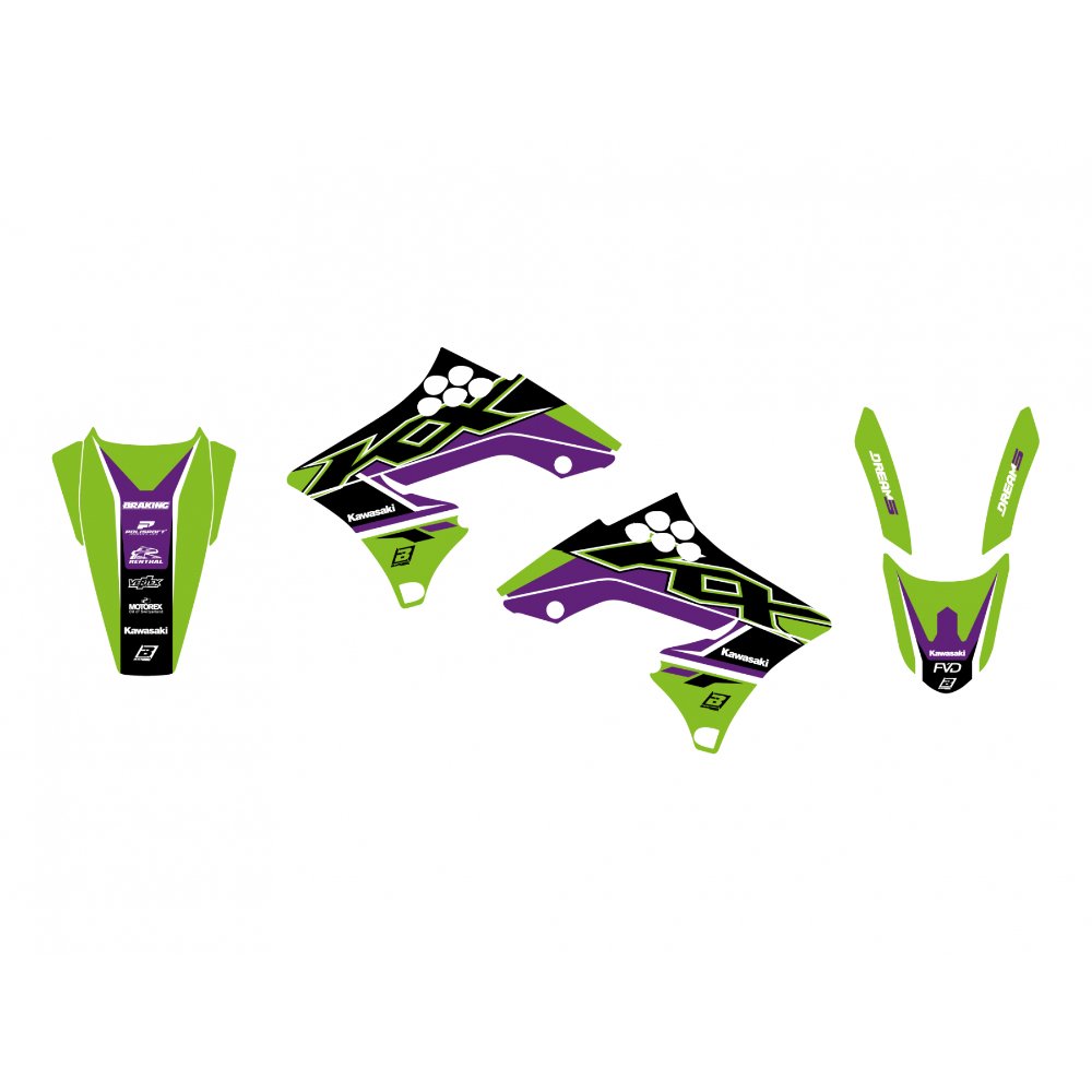 Kit de adhesivos Blackbird Racing Dream 5 Kawasaki KXF 250 09-12