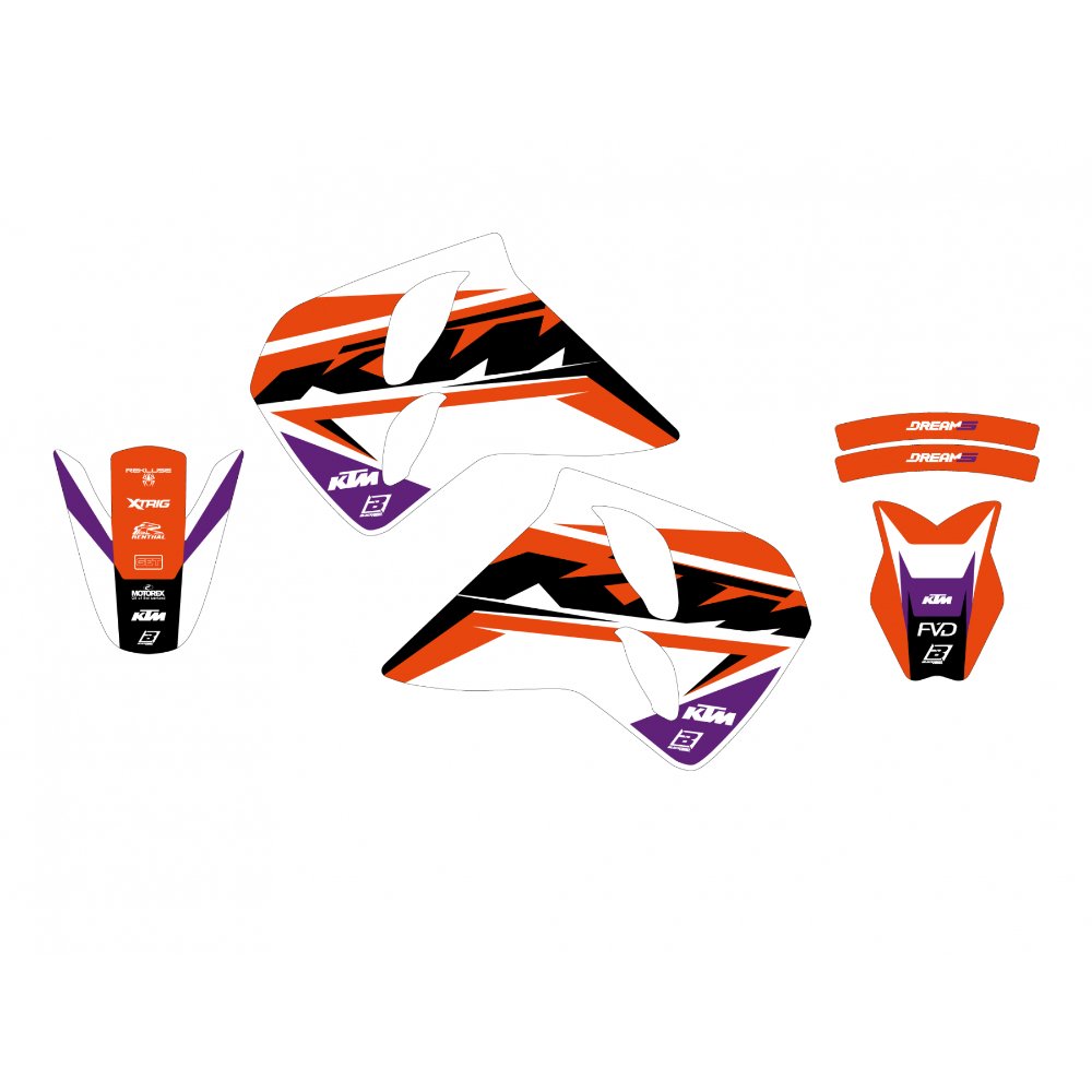 Kit de adhesivos Blackbird Racing Dream 5 Ktm LC4 (4 tiempos) 96-99