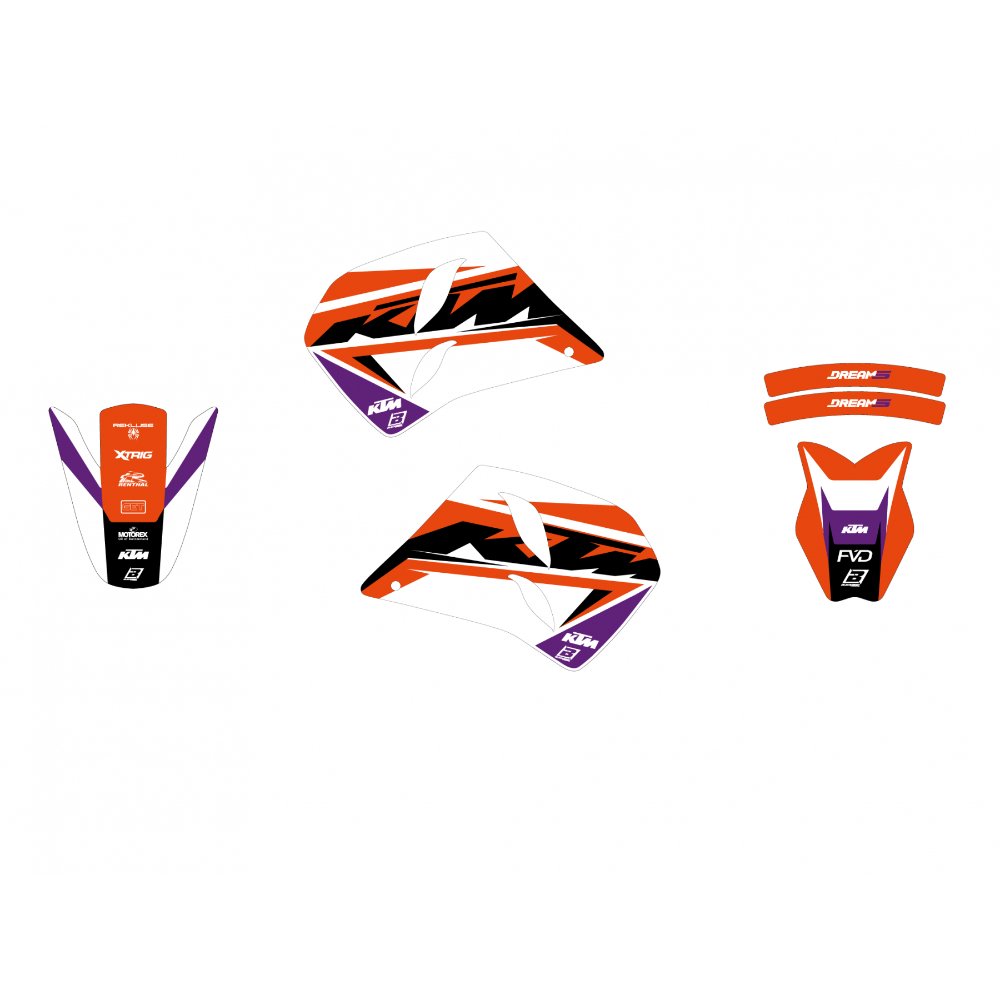 Kit de adhesivos  Dream 5 KTM EXC 250 / EXC 360 / SX 250 / SX 360 93-97