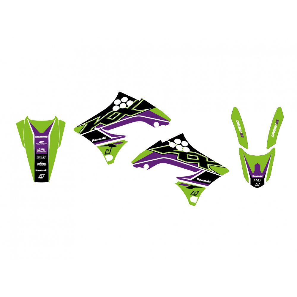 Pack plásticos + adhesivos Kawasaki KXF 450 09-11 Pack plásticos + adhesivos Kawasaki KXF 450 09-11