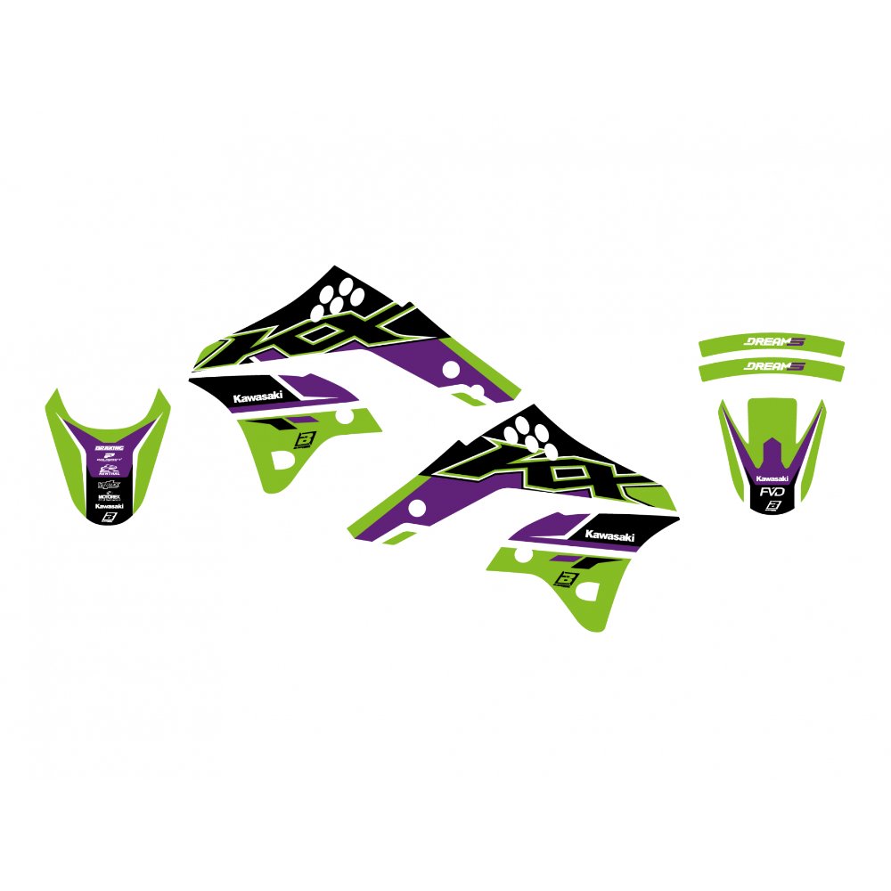 Pack plásticos + adhesivos Kawasaki KXF 250 06-08