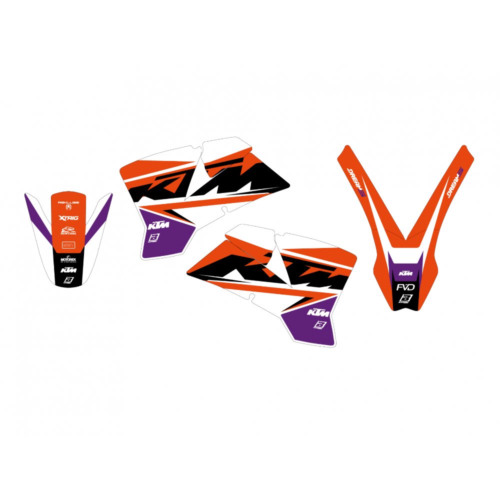 Pack plásticos + adhesivos Ktm SX 03-04 Pack plásticos + adhesivos Ktm SX 03-04