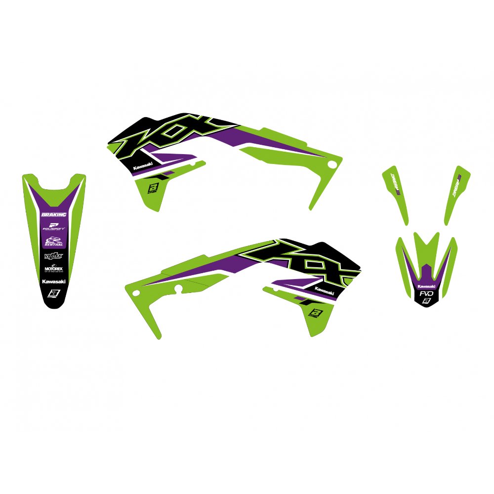 Pack plásticos + adhesivos Kawasaki KXF 450 16-17