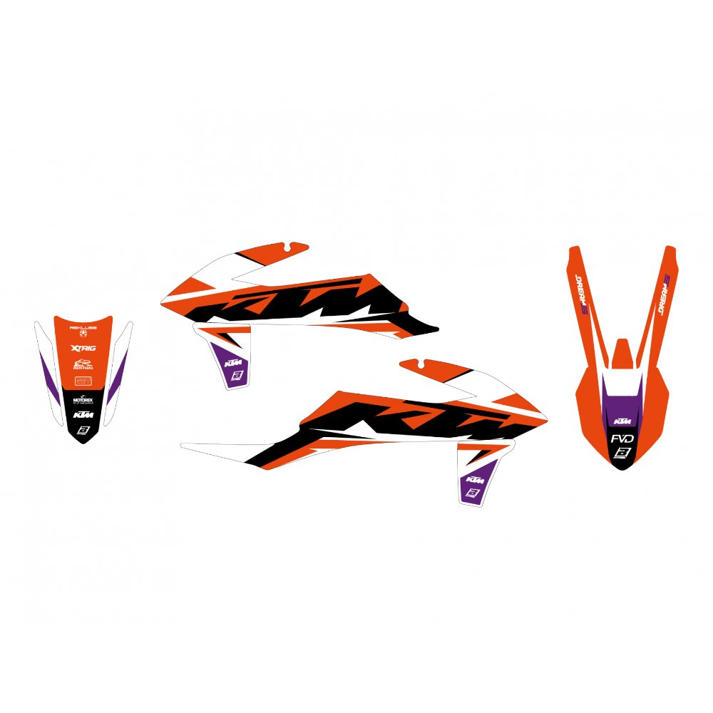 Kit de adhesivos Blackbird Racing Dream 5 Ktm SX 19-23 / SX-F 19-23 / EXC 20-23 / EXC-F 20-23
