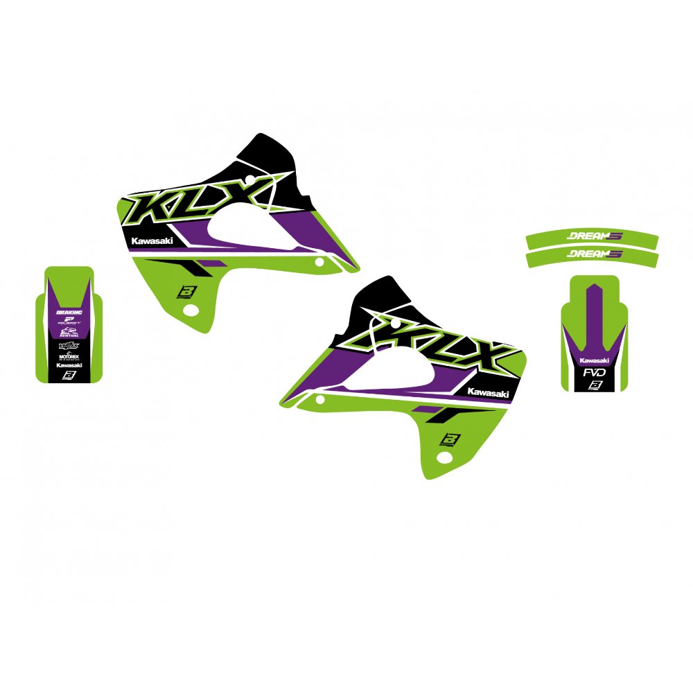 Kit de adhesivos Blackbird Racing Dream 5 Kawasaki KLX 300 97/08