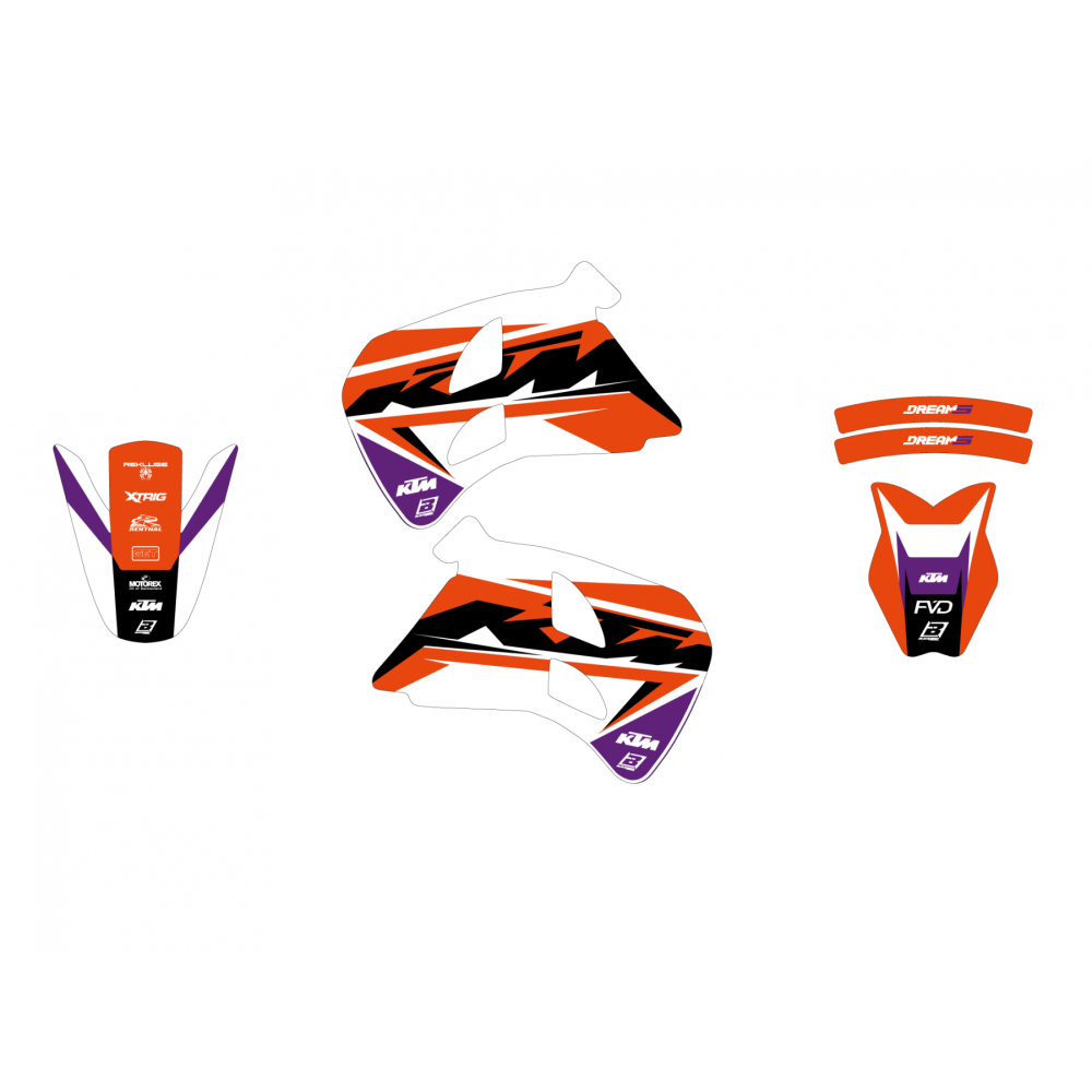 Kit de adhesivos Blackbird Racing Dream 5 Ktm EXC 125 / SX 125 93-97