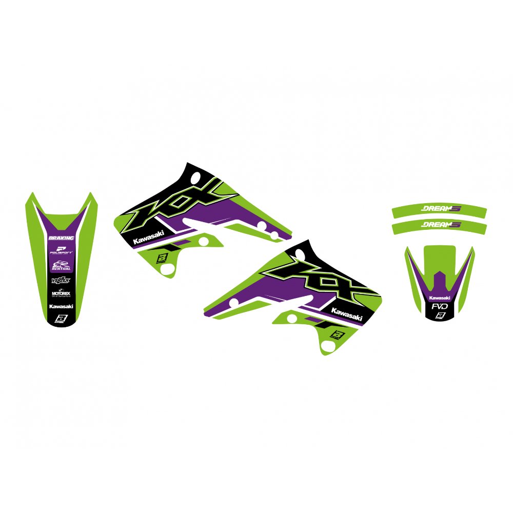 Kit de adhesivos Blackbird Racing Dream 5 Kawasaki KXF 250 04-05