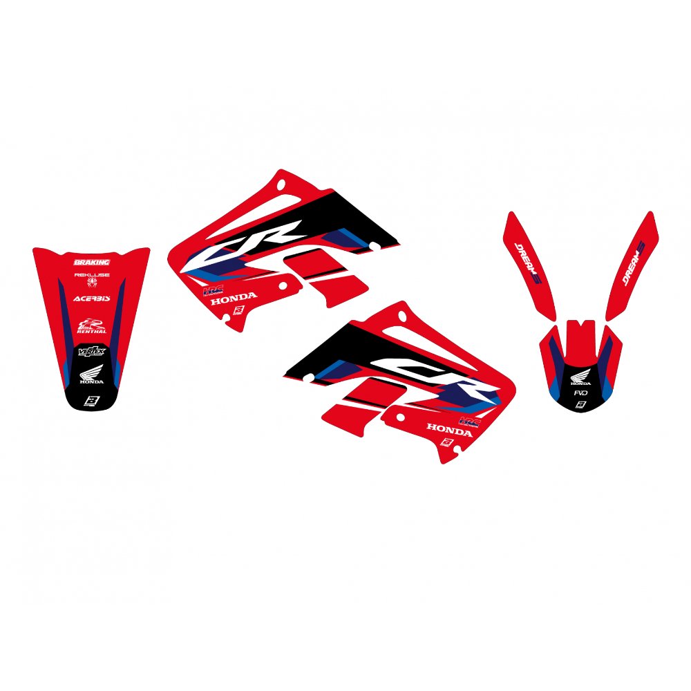 Pack plásticos + adhesivos Honda CR 125R / CR 250R 02-07