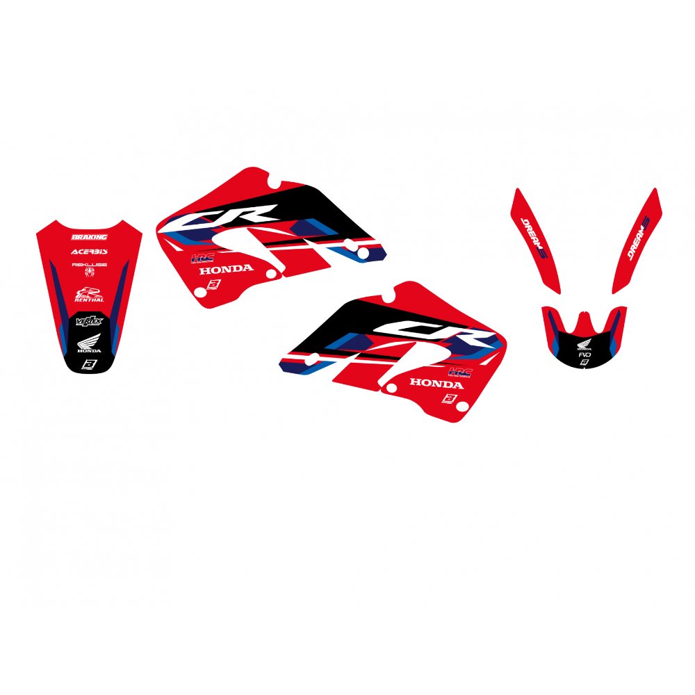 Kit de adhesivos Blackbird Racing Dream 5 Honda CR 125R / CR 250R 00-01 Kit de adhesivos Blackbird Racing Dream 5 Honda CR 125R / CR 250R 00-01
