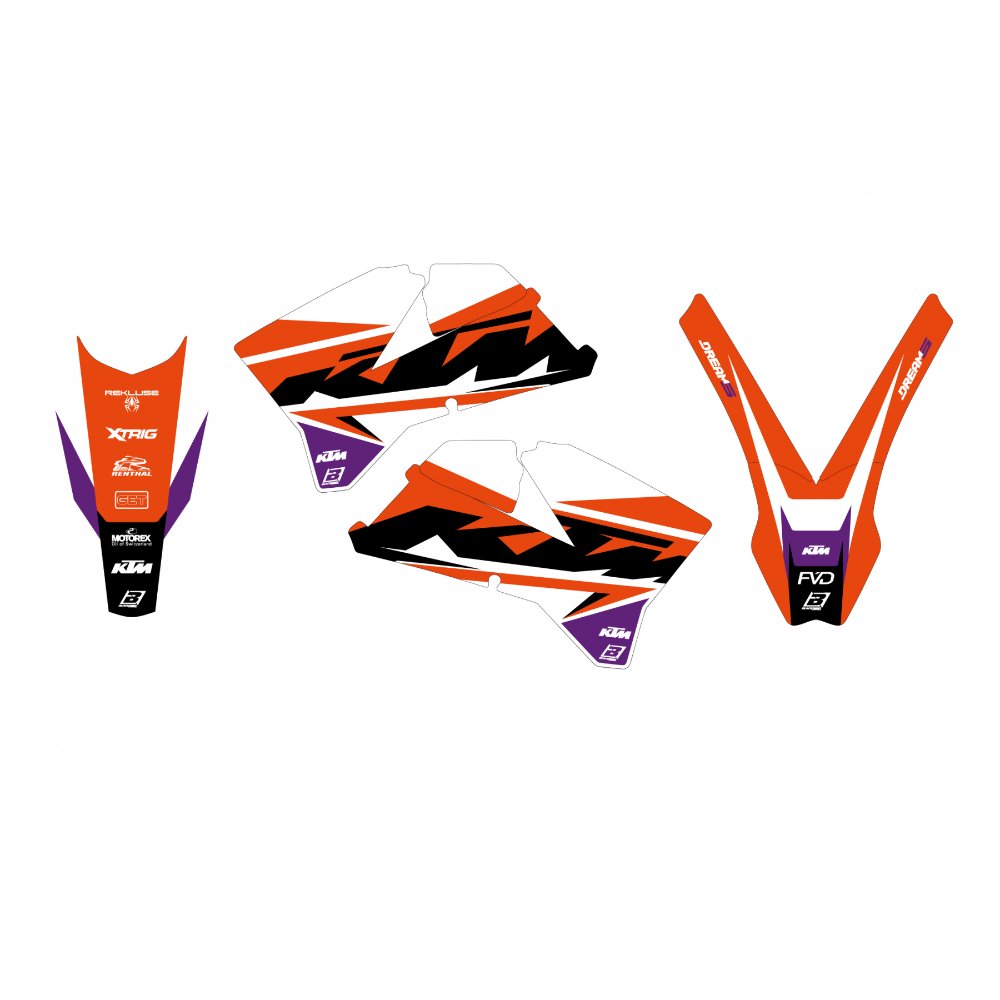Kit de adhesivos Blackbird Racing Dream 5 KTM SX 125 / SX 250 / SX-F 250 / SX-F 450 / SX-F 525 05-06 Kit de adhesivos Blackbird Racing Dream 5 KTM SX 125 / SX 250 / SX-F 250 / SX-F 450 / SX-F 525 05-06