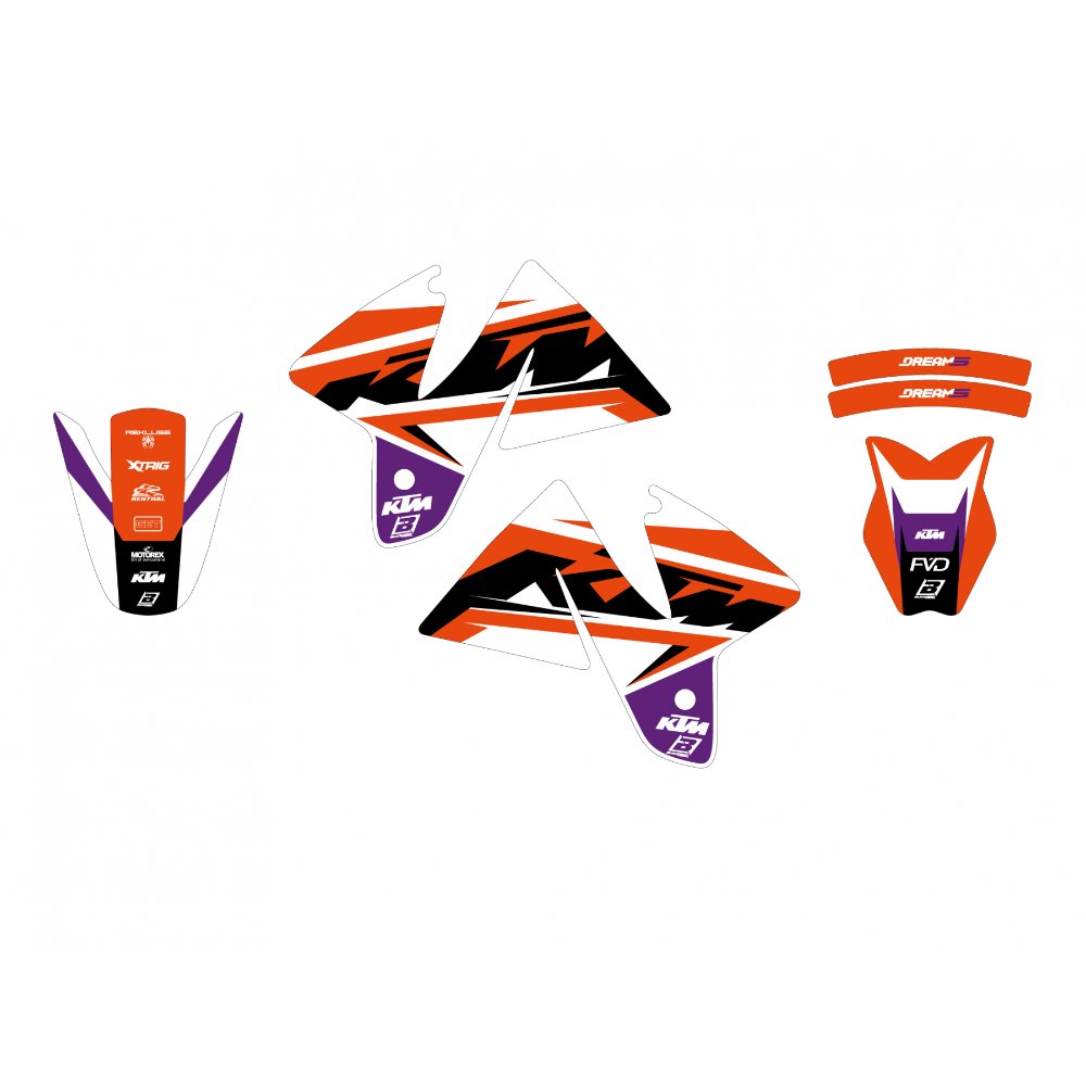 Kit de adhesivos Blackbird Racing Dream 5 KTM SX / EXC 98-00