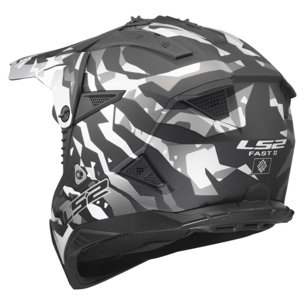 Casco LS2 MX708 Fast II Grotesk Negro Gris