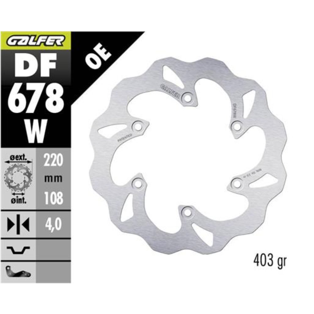 Disco de freno Galfer trasero Gas Gas EC 125/200/250/300 95-20