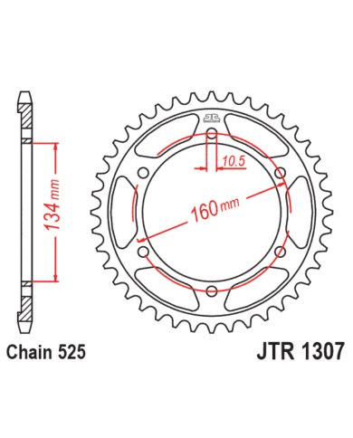 Corona de acero JT JTR1307.44