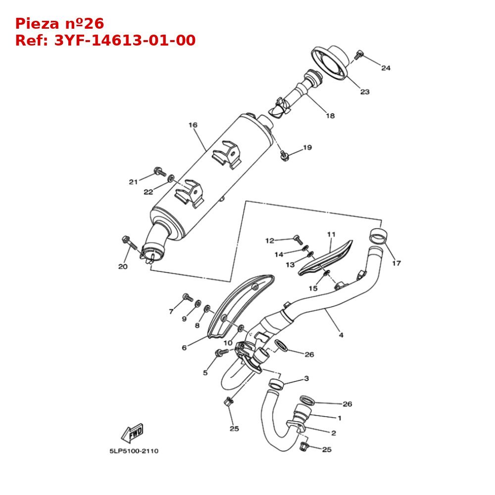 Junta Colector De Escape 32X42X3mm Raptor 660 01-05