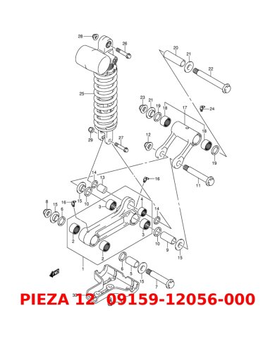 Tuerca tornillo bieleta (12) LTZ 400 03-08