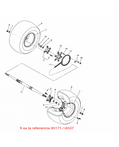 Tuerca eje trasero Yamaha Raptor 660