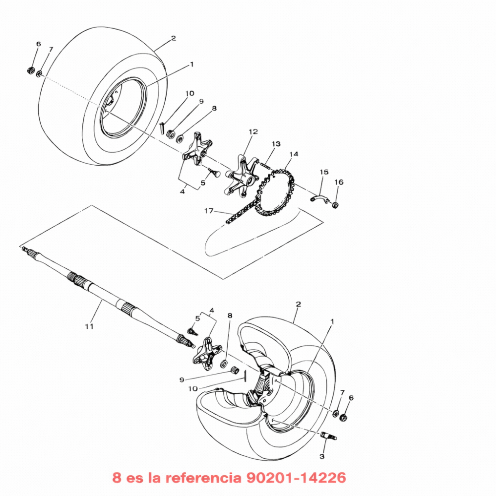 Arandela tuerca eje trasero Yamaha