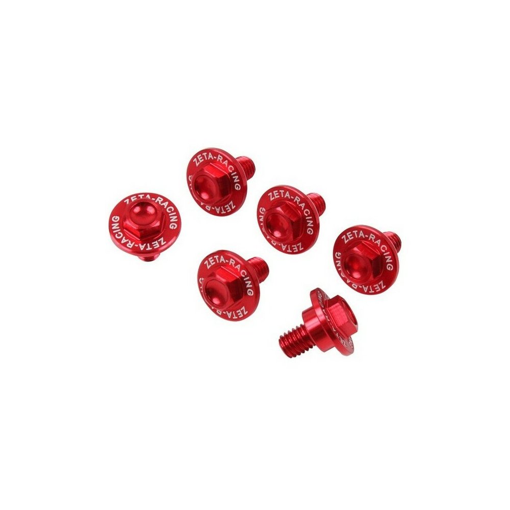 PACK DE 6 TORNILLOS PARA  PROTECTORES DE HORQUILLA ZETA ROJOS HONDA