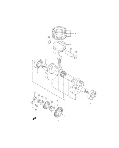 Juego segmentos (pistón original) LTZ 400 03-08