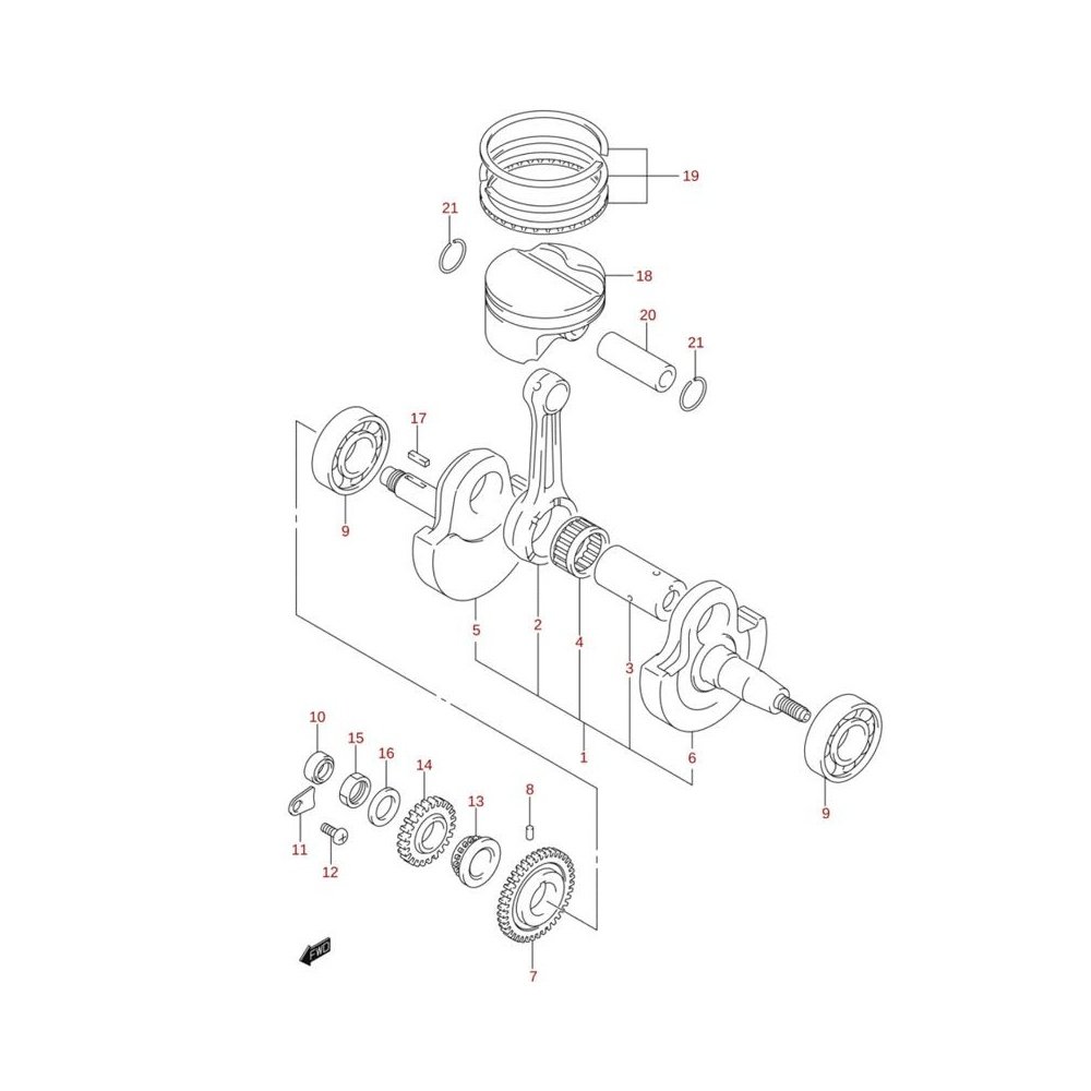 Juego segmentos (pistón original) LTZ 400 03-08
