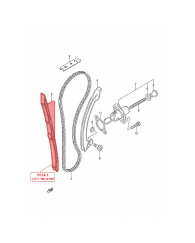 Patin distribución largo Suzuki Ltr 450 06-11 ( numero 2 )