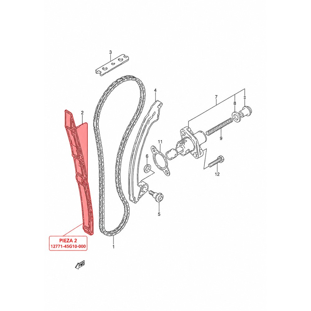 Patin distribución largo Suzuki Ltr 450 06-11 ( numero 2 )