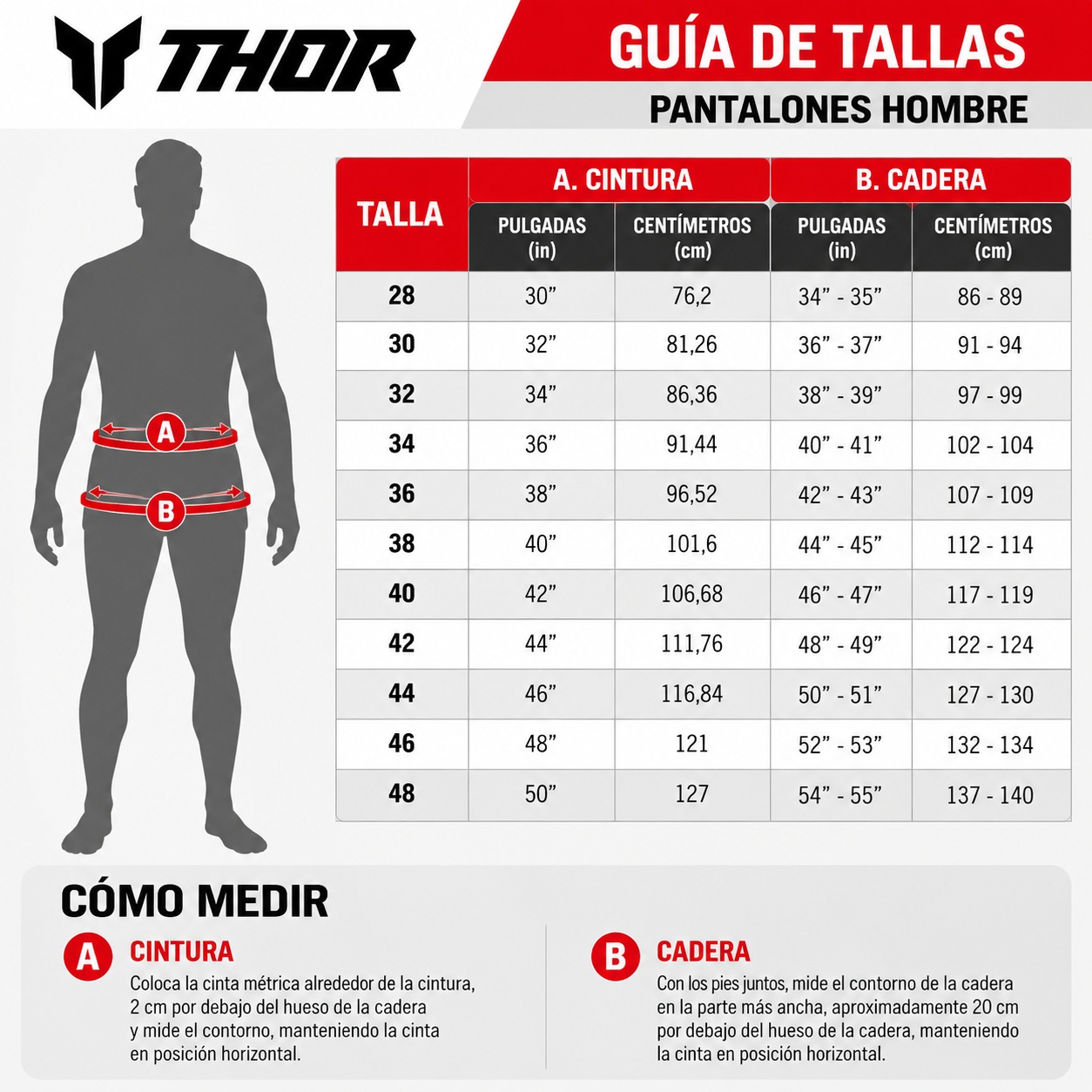 Guia de pantalones Thor adulto